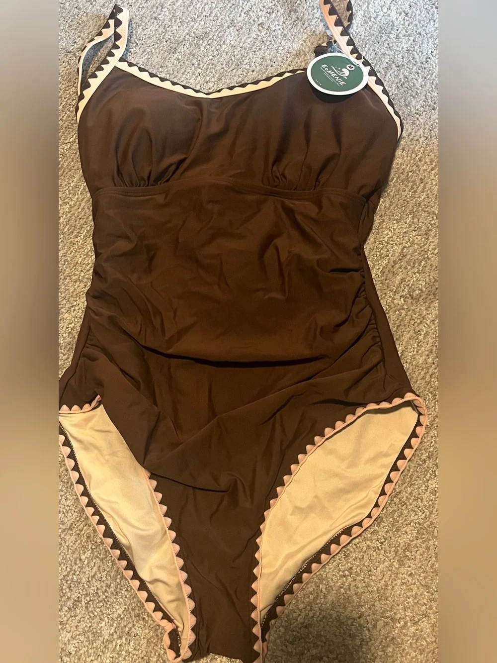 Tummy Control Swimsuit Criss Cross Tie Back Bathing Suit M. 2374/bb6-1